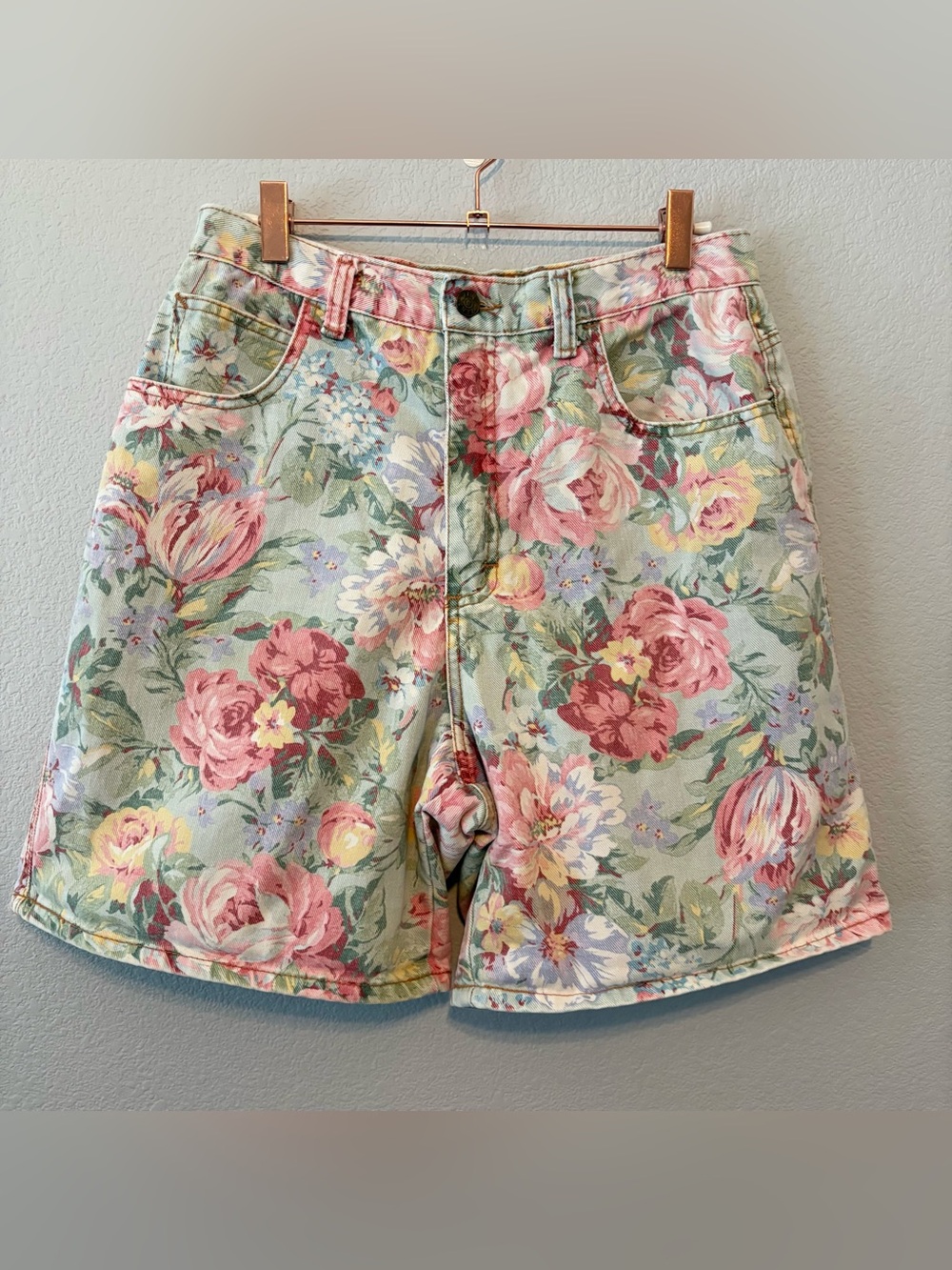 Zena Floral Vintage Denim Shorts